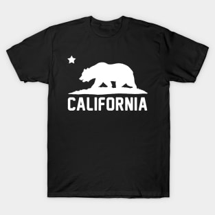 California Bear White Cali Souvenir State Map Republic CA T-Shirt